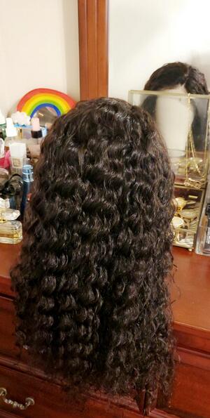 Afro-Hair Lang Lockig Echthaar Perücken