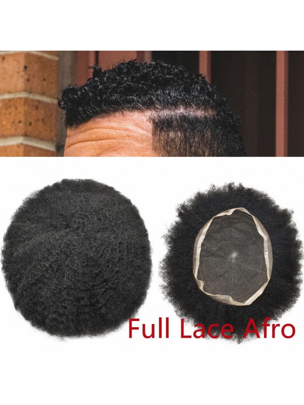 Afro Toupet Für Schwarze Männer Volle Französische Spitzenhaarteile