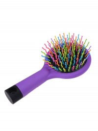 Regenbogen Purple Brush Perm Wellig Gerade Beauty Kamm Mit Spiegel