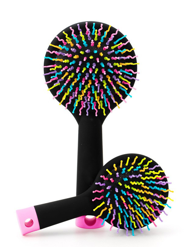 Regenbogen Schwarz Brush Perm Wellig Gerade Beauty Kamm Mit Spiegel