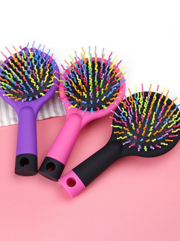 Regenbogen Brush Perm Wellig Gerade Beauty Kamm Mit Spiegel