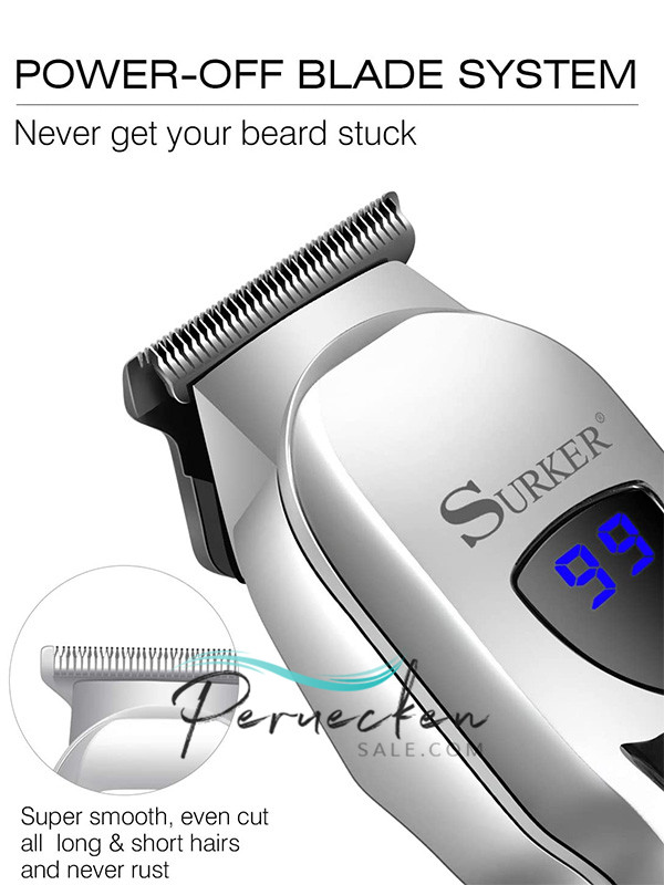 Surker Haarschneidemaschinen für Männer Pro Schnurloser Haarschneider Bartschneider Rasierer Präzisionsschneider Wiederaufladbar