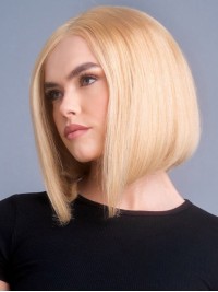 Bob Perücke Gerade Blonde Remy Echthaar Perücken