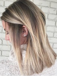 Gerade Ombre Blonde Highlight 16" Human Kappenlos Perücken