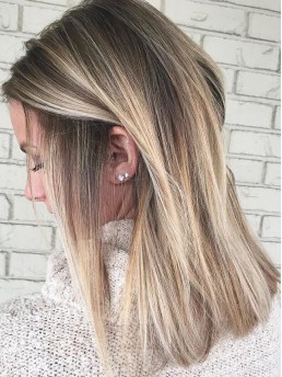 Gerade Ombre Blonde Highlight 16" Human Kappenlos Perücken