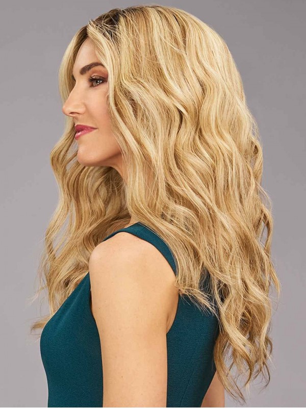 Blonde Lange Kappenlose Perücken Aus 100 % Echthaar Ohne Pony