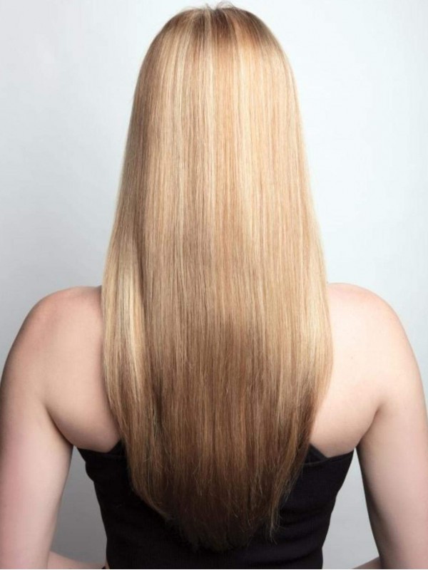 Lange Blonde Perücken Ohne Kappe Aus 100 % Echthaar