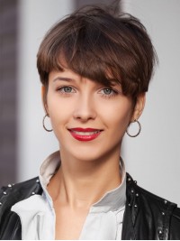 Coole Perücke Kurze Kappenlose Perücken Aus Echthaar