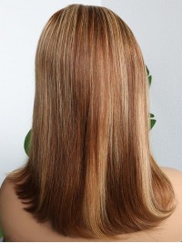 14" Ombre Ohne Pony Echthaar Spitzefront Perücken