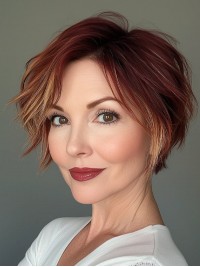 Kurze Perücken Echthaar Glatt Ombre/2 Tone 8" Lace Front Perücken