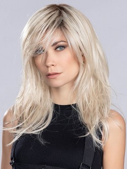 Styling Von Synthetischen Perücken Blonde Kappenlose Lange Perücke