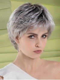 Kurze Geschichtete 6" Kunsthaarperücken Mit Lace Front