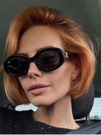 Kurze Kupferfarbene Synthetische 10" Bobs Glatte Monofilament Perücken