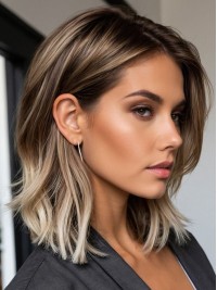 Synthetische Lace Front Perücken Geschichtet Ombre 12" Glatte Perücken