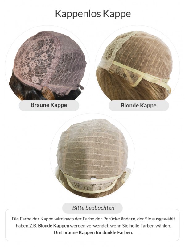 Blond Mittel Wellig Echthaar Perücken
