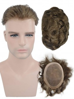 Dünne Haut Toupet Für Männer Echthaar Haarteile