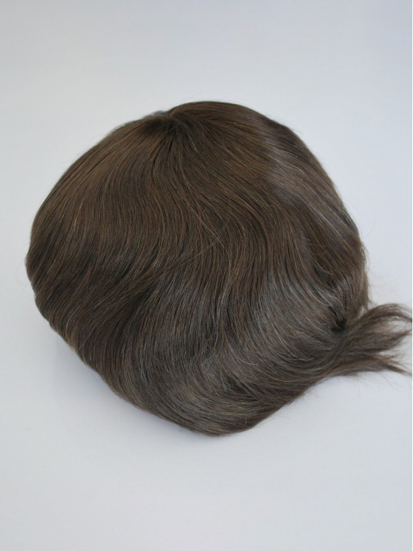 Dark Braun Männer Toupet Haarteile Haare System 100% Echthaar