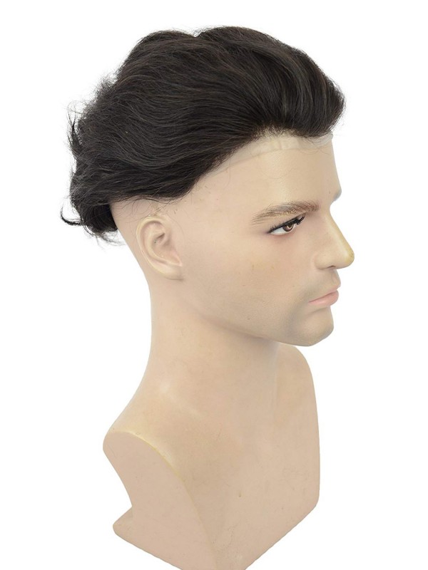 Natürliche Wellig Männer Echthaar Haarteile With 8×10 Inch