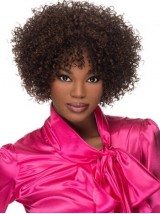 Afro-Hair Lockig Mittel Braun Perücken