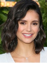 14" Schwarze Fabelhafte Lace Front Schulterlange Bobs Nina Dobrev Perücke