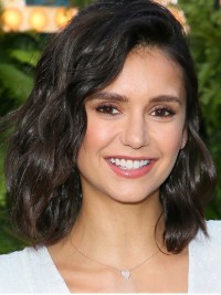 14" Schwarze Fabelhafte Lace Front Schulterlange Bobs Nina Dobrev Perücke