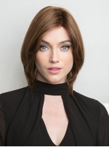 10" Glatte, 100 % Handgebundene Braune Remy-Echthaarperücken Im Bob-Stil