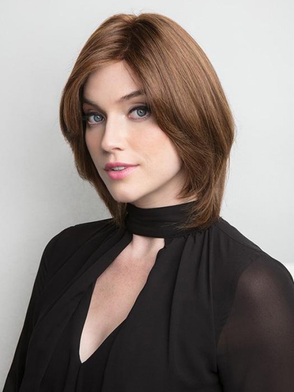10" Glatte, 100 % Handgebundene Braune Remy-Echthaarperücken Im Bob-Stil