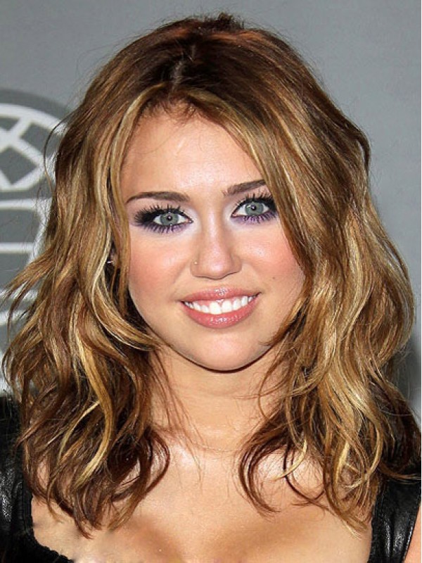 Miley Cyrus Mittle Wellig Perücken