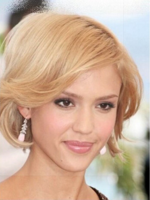 Jessica Alba Kurz Blond Gerade Perücken