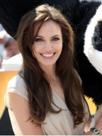 Angelina Jolie Lang Gerade Echthaar Perücken