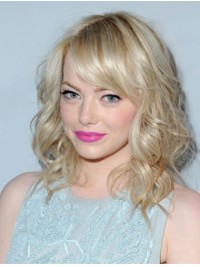 Emma Stone Mittel Wellig Blond Perücken