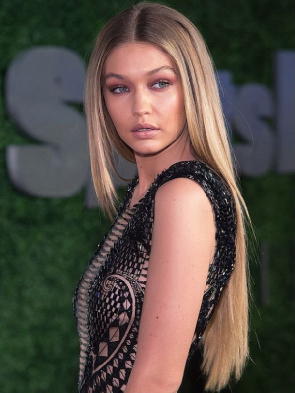 Gigi Hadid Lang Gerade Echthaar Perücken