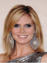 Heidi Klum Blond Mittel Gerade Echthaar Perücken