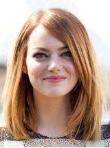 Emma Stone Mittel Gerade Spitzefront Echthaar Perücken