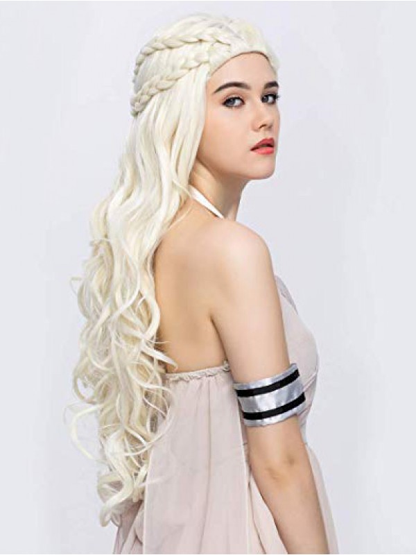 Kappenlos Kunsthaar Cosplay Perücken 30 Inches For Game Of Thrones Season 7-Khaleesi