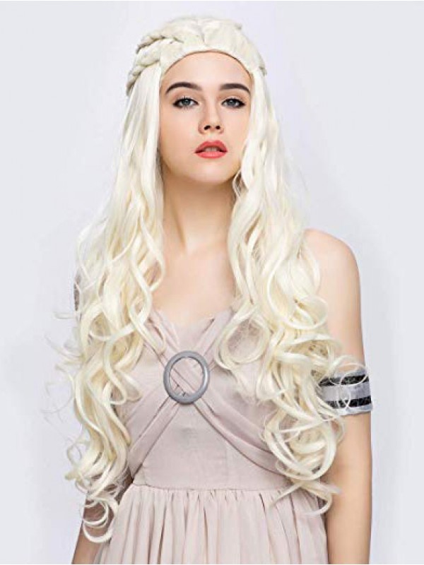 Kappenlos Kunsthaar Cosplay Perücken 30 Inches For Game Of Thrones Season 7-Khaleesi