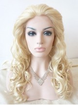 Wellig Blond Spitzefront Perücken