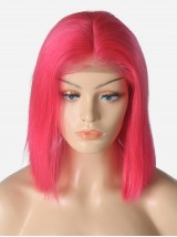 180% 1B/rosa 13*6 Inch Ombre kurze gerade Bob Spitzenfront Perücke