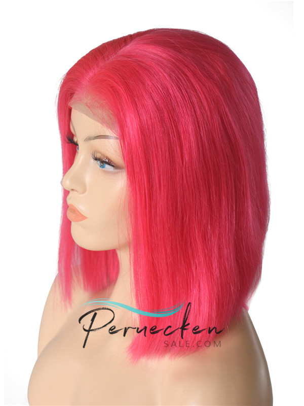 180% 1B/rosa 13*6 Inch Ombre kurze gerade Bob Spitzenfront Perücke