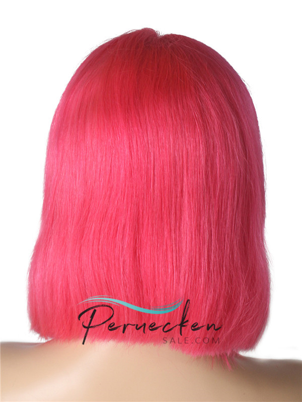 180% 1B/rosa 13*6 Inch Ombre kurze gerade Bob Spitzenfront Perücke