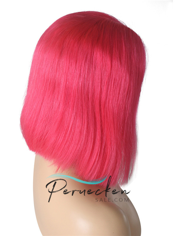 180% 1B/rosa 13*6 Inch Ombre kurze gerade Bob Spitzenfront Perücke