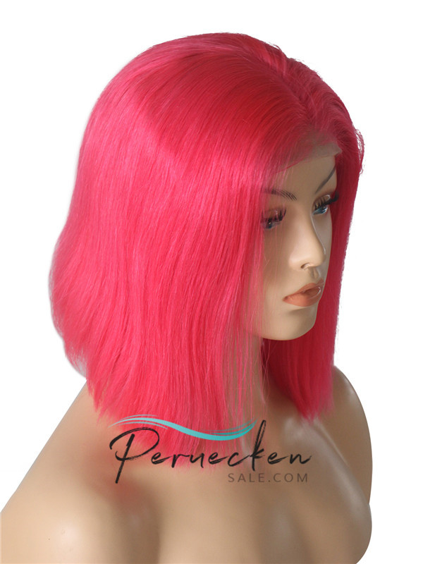 180% 1B/rosa 13*6 Inch Ombre kurze gerade Bob Spitzenfront Perücke