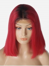 180% 1B/rot Ombre Bob 13*6 Inch Spitzenfront Echthaar Perücke