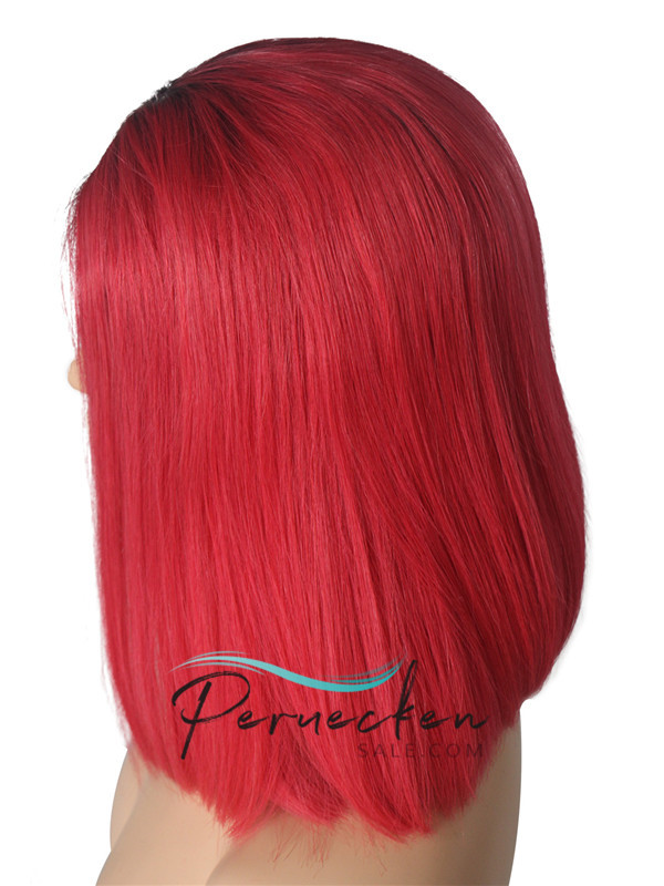 180% 1B/rot Ombre Bob 13*6 Inch Spitzenfront Echthaar Perücke