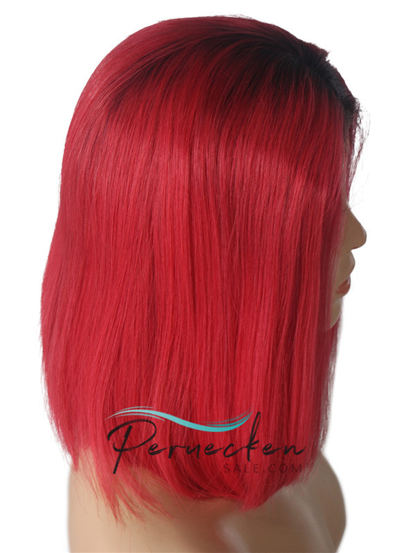 180% 1B/rot Ombre Bob 13*6 Inch Spitzenfront Echthaar Perücke