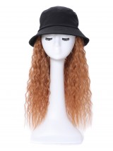 Lockig Kunsthaar Zubehör Der Haar Perücken Anliegend Schwarz Hüte