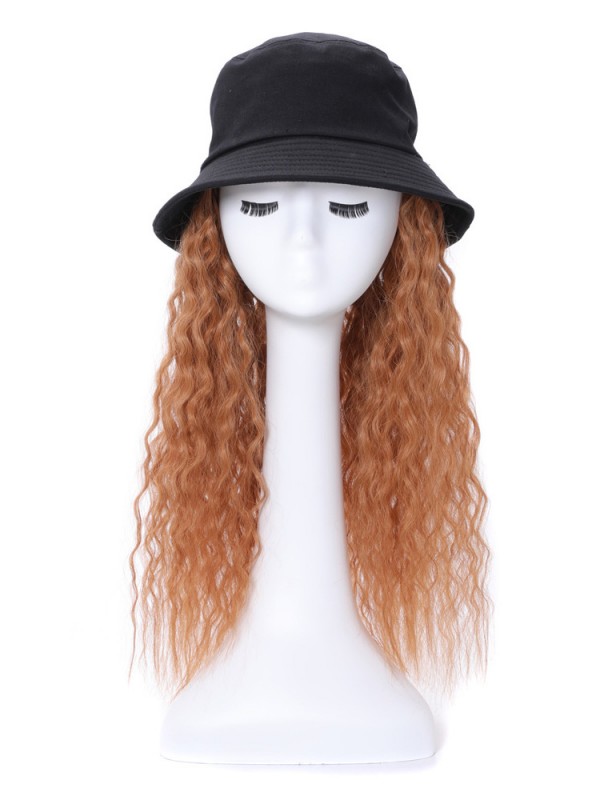 Lockig Kunsthaar Zubehör Der Haar Perücken Anliegend Schwarz Hüte