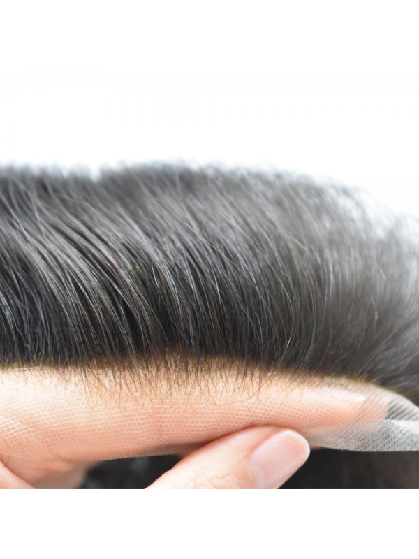 Toupet Haarersatz Für Herren Schweizer Spitze Transparente Klare Polyhaut An Der Rückseite Und An Den Seiten Haarperücken