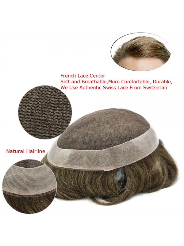 Toupet Mens Perücken French Lace Hair System Für Poly Coating Perücken Für Männer