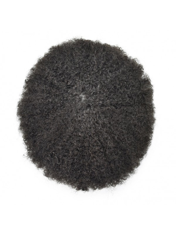 Afro Men'S Toupee Lace Clear Skin PU Haarersatzsystem Für Schwarze Männer
